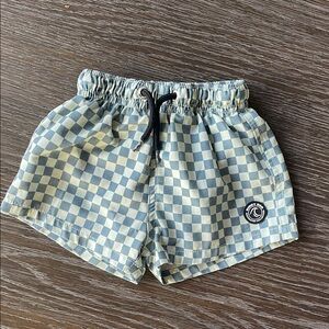 Blue Checkered Kids Shorts with Elastic Waistband